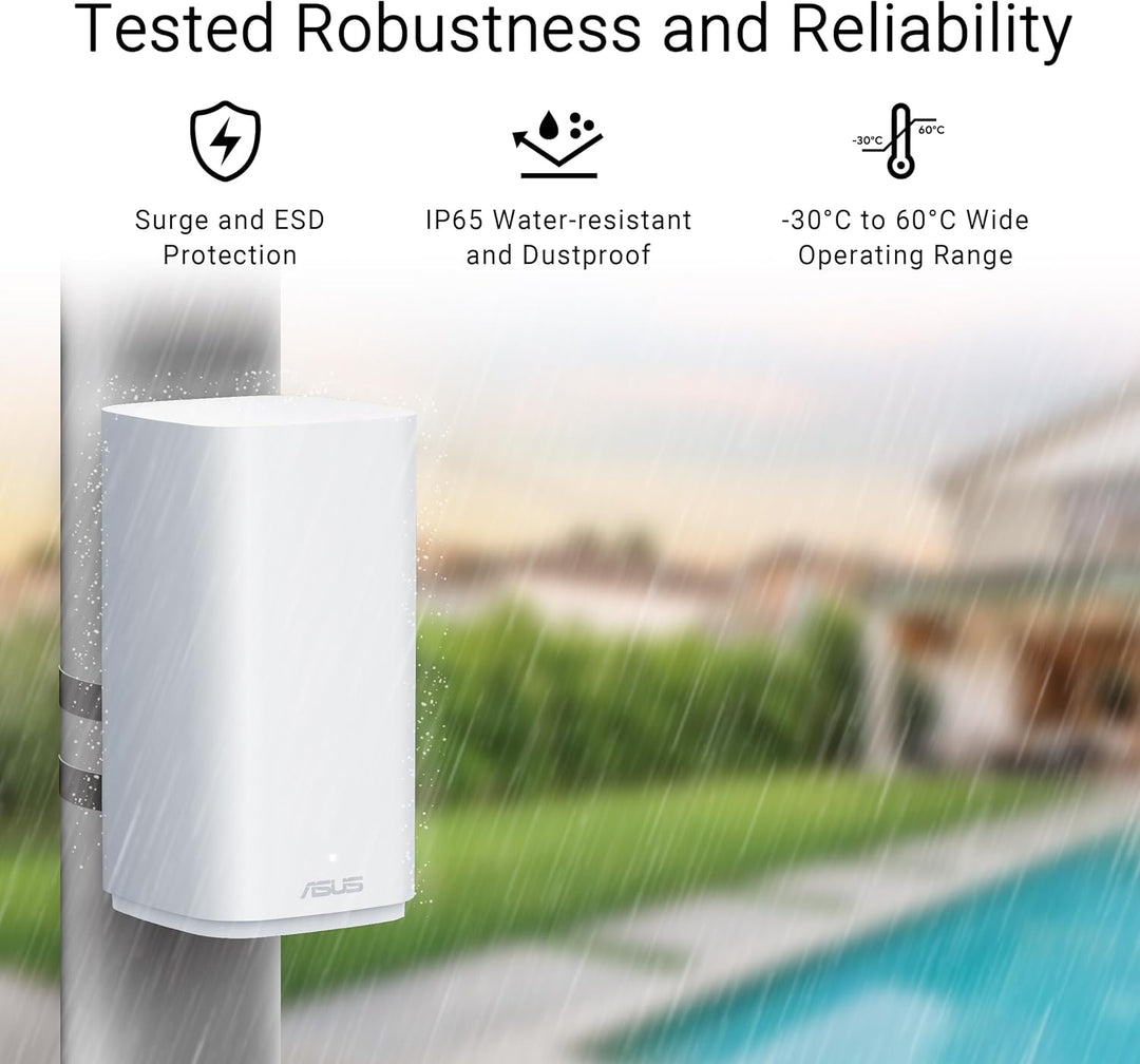 ASUS ZenWiFi BD4 BE3600 Outdoor Dualband WiFi 7 AiMesh erweiterbarer Router 1er Pack (3600 Mbit/s, b