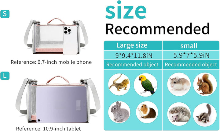 Ioview Tragetasche für Meerschweinchen, für kleine Tiere, Eidechse, Vogel, Kaninchen, Käfig, Eichhör