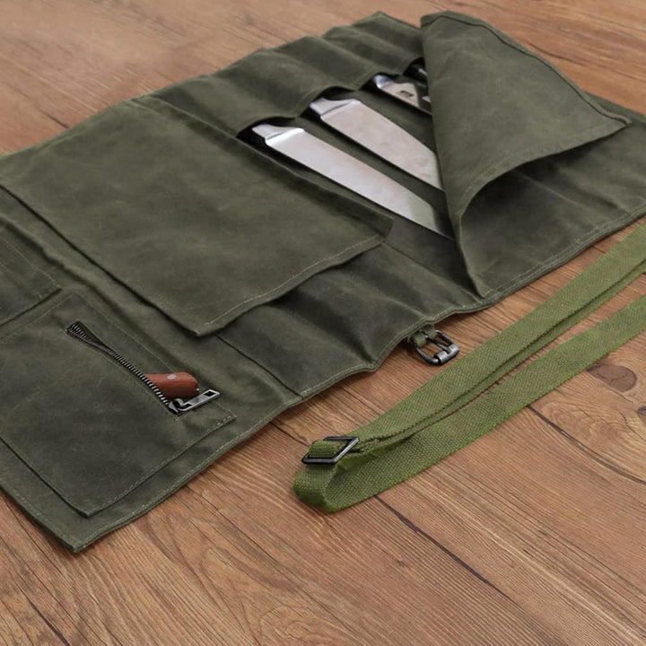 HJSSAA Messertasche,Profi Kochmesser Koffer,Messertasche Kochmesser mit 11 Schlitzen,Grosse Kochmess