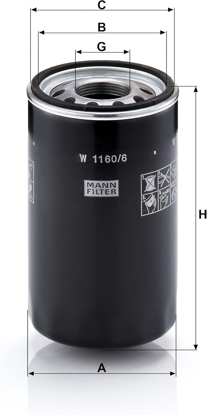MANN-FILTER W 1160/6 Ölfilter – Für Nutzfahrzeuge