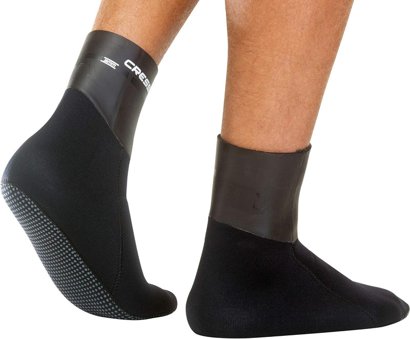 Cressi Sarago Socks (3 or 5mm) - Neopren Thermoschuhe 3 or 5mm, für Erwachsene Unisex 3 mm Schwarz L