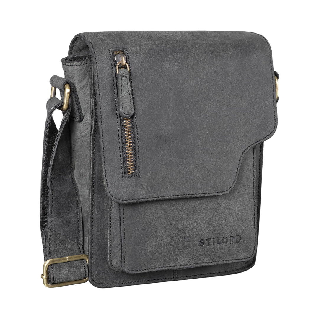 STILORD 'Pete' Umhängetasche Leder klein Männer Schultertasche Vintage Messenger Bag Herren 8,4 Zoll