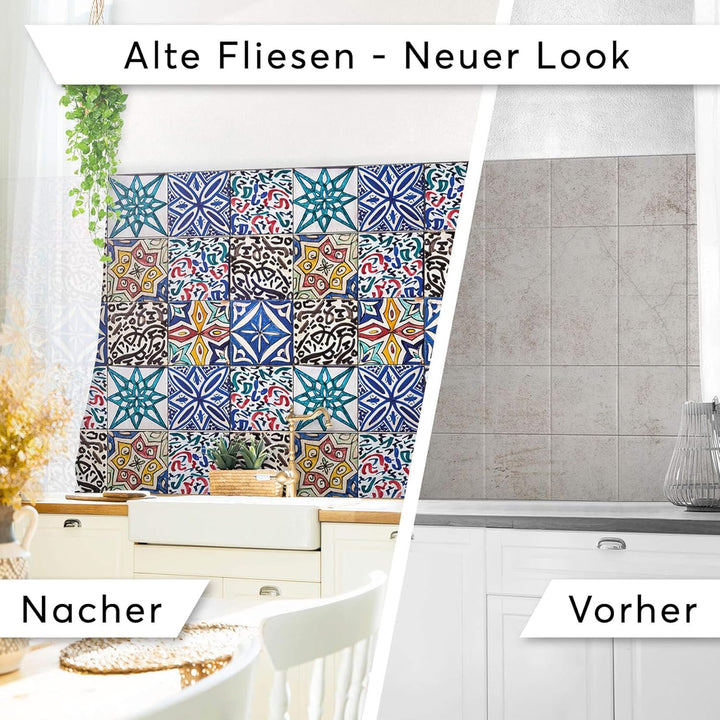 40 Stück Fliesenfolie für Küche und Bad 10x10 cm - Mosaikfliesen, Fliesensticker - Sticker Fliesen s