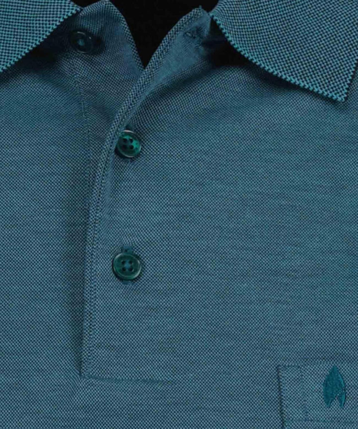 RAGMAN Herren Softknit-Polo mit Brusttasche, Langarm S Dunkelgrün-357, S Dunkelgrün-357