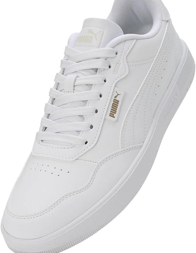 PUMA Herren Court Ultra Lite Sneaker 39 EU Puma White Puma White Puma Gold, 39 EU Puma White Puma Wh