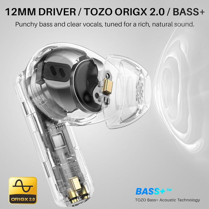 TOZO NC3 Kopfhörer Kabellos Bluetooth 5.3, Bluetooth Kopfhörer, In Ear Kopfhörer mit Hybrid Active N