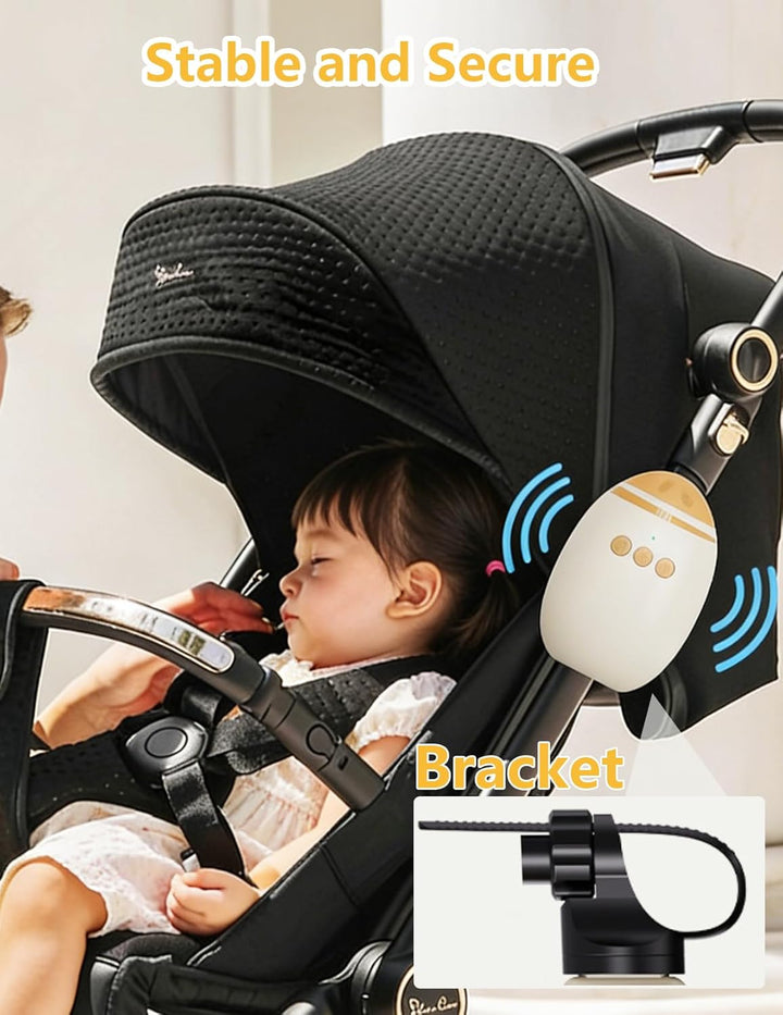 Kinderwagenschaukler, Wiederaufladbar Schlafhilfe für Babys Mit Timer, USB-C Aufladbar, Tragbare Sch