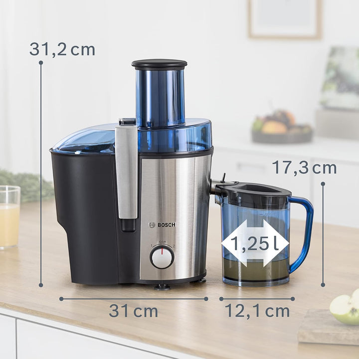 Bosch Entsafter VitaJuice 3 MES3500, elektrische Saftpresse für Obst und Gemüse, grosser Einfüllscha