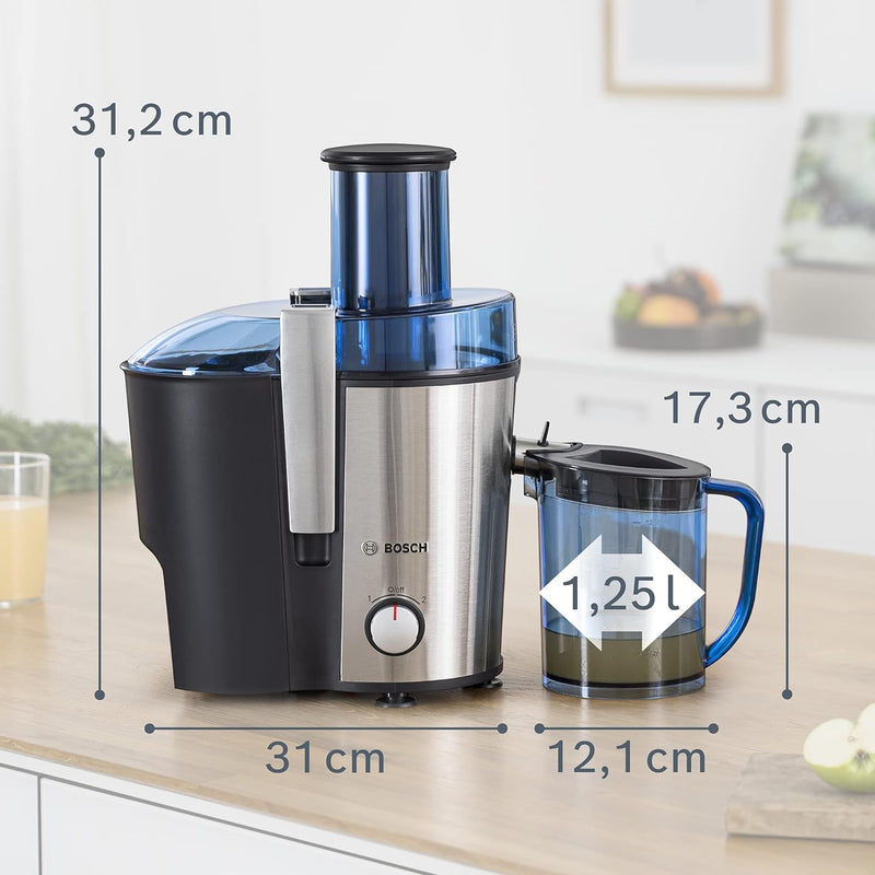Bosch Entsafter VitaJuice 3 MES3500, elektrische Saftpresse für Obst und Gemüse, grosser Einfüllscha