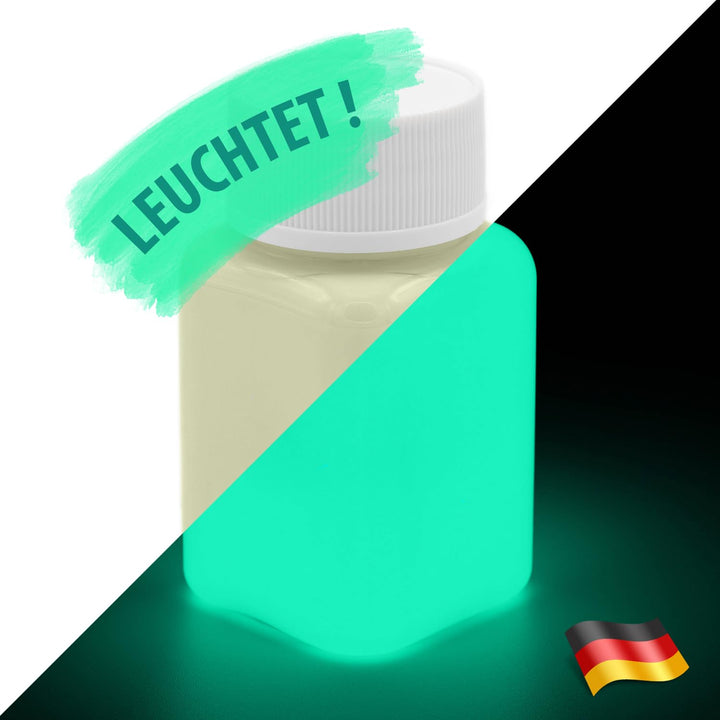 LUMENTICS Premium Leuchtfarbe GelbGrün 100g - Im Dunkeln leuchtende Malfarbe, Nachleuchtfarbe, nachl