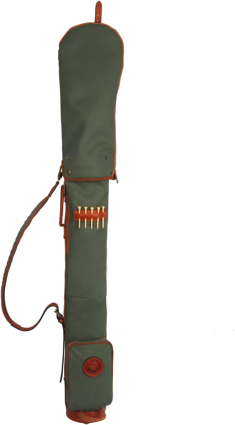Tourbon wasserdichte Segeltuch-Tasche für Golfschläger, mit weichem gepolstertem Schultergurt Grün