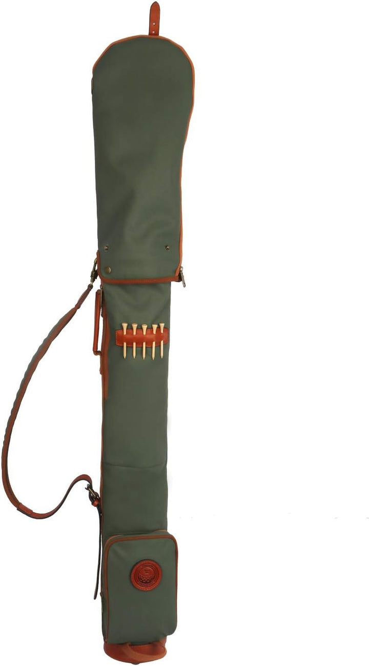 Tourbon wasserdichte Segeltuch-Tasche für Golfschläger, mit weichem gepolstertem Schultergurt Grün