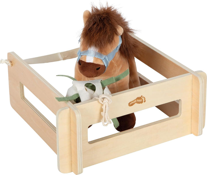 small Foot Spielset Pferd mit Stall und Zubehör in der Tasche, Plüschpferd mit vielseitiger REIT- un
