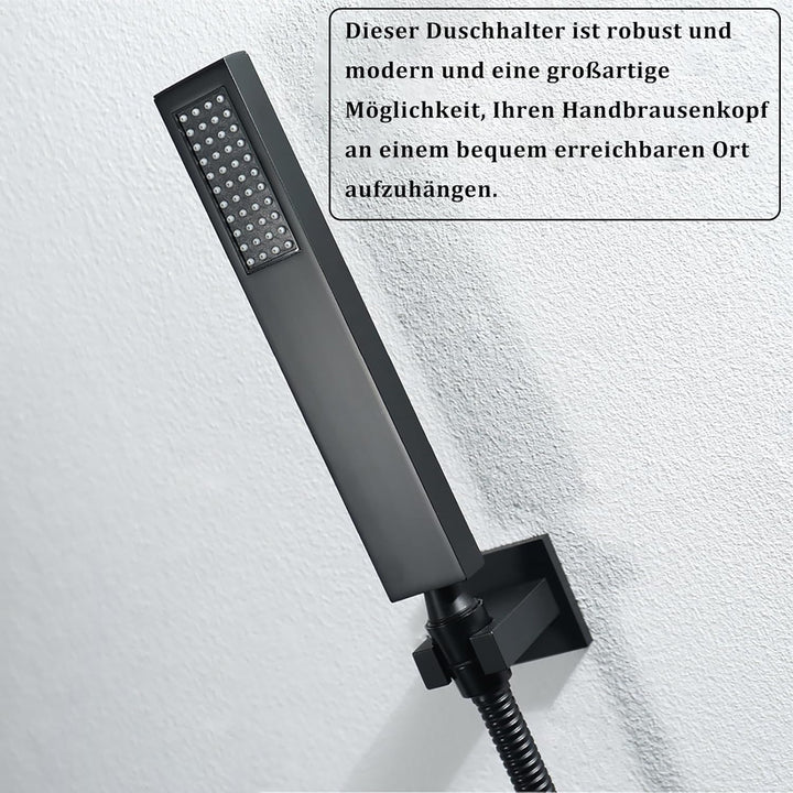 Handbrause Halterung Schwarz Messing Duschkopf Halterung Wandhalterung Duschhalterung Quadratisch Du