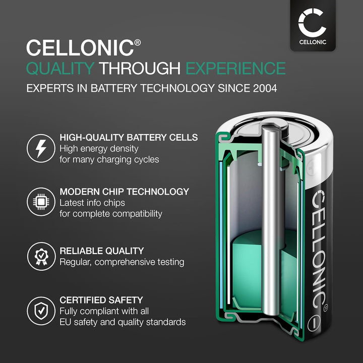CELLONIC, Barcode-Scanner Akku kompatibel mit Datalogic Falcon X3, Falcon X4, Falcon X3 Plus (6800mA