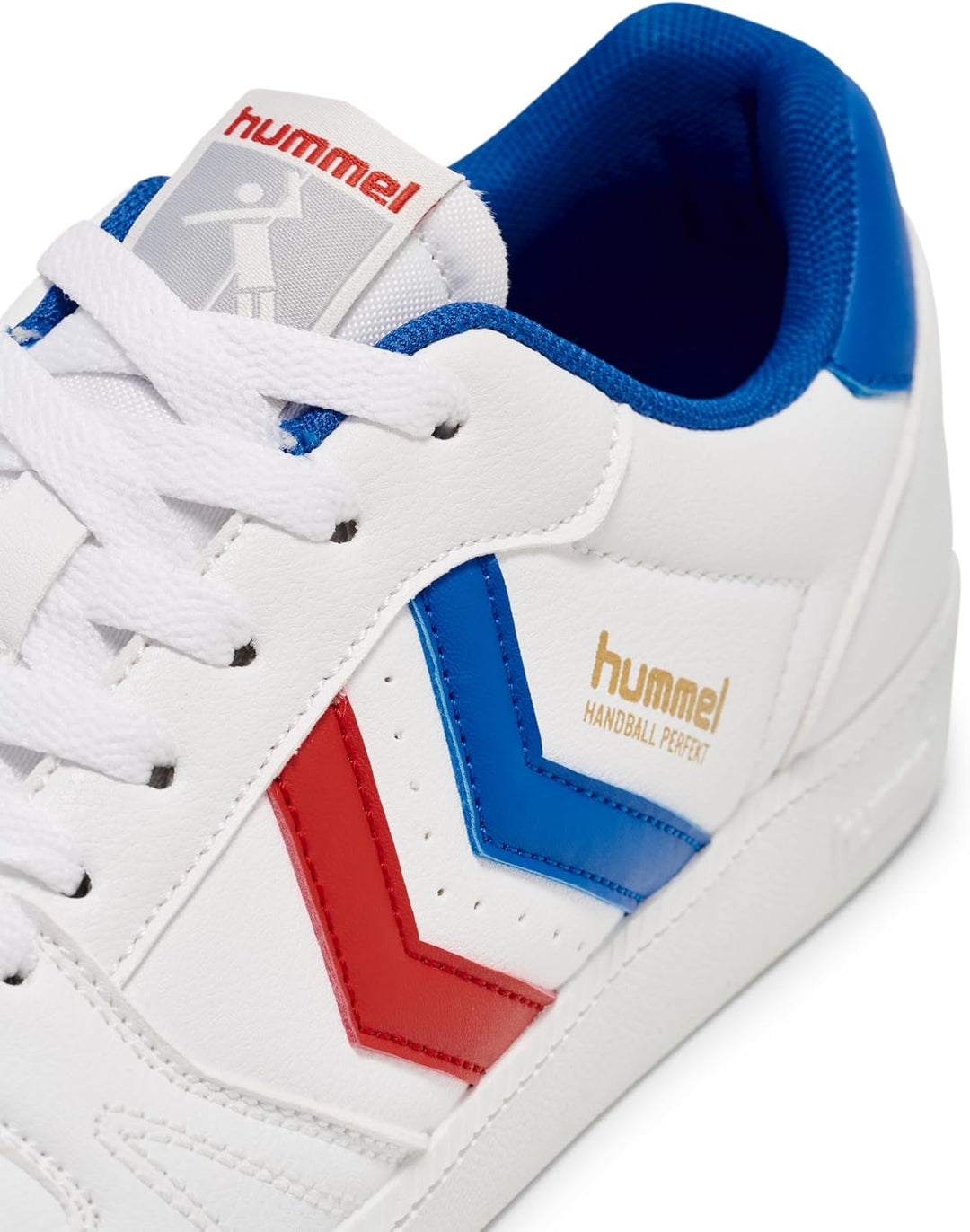 hummel Unisex Handball Perfekt Sneaker 36 EU White Navy Red, 36 EU White Navy Red