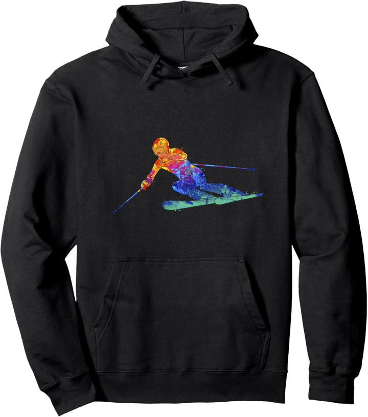 Skifahrer Wintersport Schnee Berge Stunt Ski Pullover Hoodie