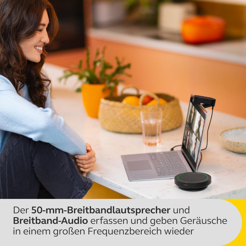 Jabra Speak2 40 tragbare Freisprechlösung, 4 Mikrofone mit Geräuschunterdrückung, 50 mm Breitband-La