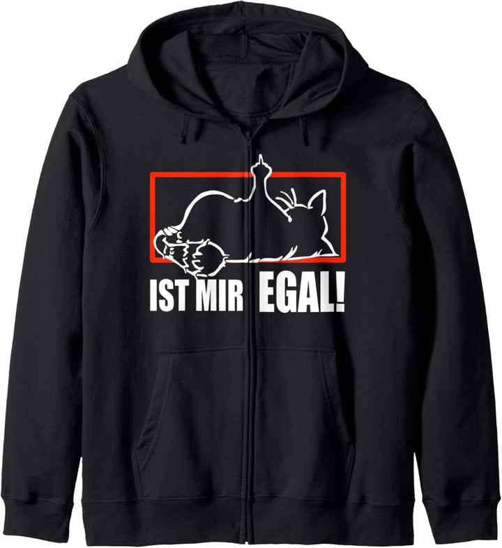 Ist mir egal - faule Katze Statement Spruch - Katzen Kapuzenjacke