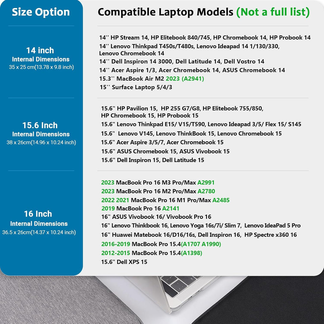 TECOOL 14 Zoll Laptop Tasche Hülle Laptoptasche für 14 Zoll Lenovo HP Dell Acer Asus Notebook Chrome
