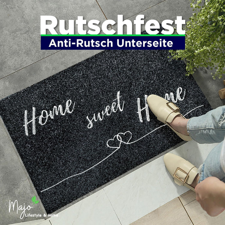 Fussmatte rutschfest waschbar Flur-Matte dünne Haustür-Matte, Schmutzfangmatte für innen und aussen,