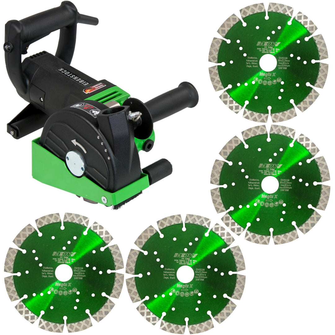 Eibenstock Mauerschlitzfräse EMF 150.1 inklusive 2x Diamant Trennscheiben & MDW Diamant Trennscheibe