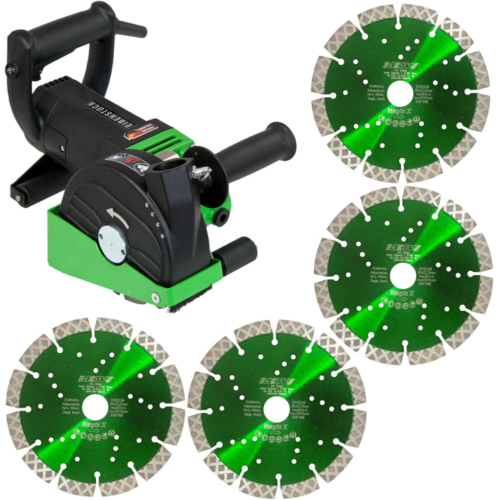 Eibenstock Mauerschlitzfräse EMF 150.1 inklusive 2x Diamant Trennscheiben & MDW Diamant Trennscheibe