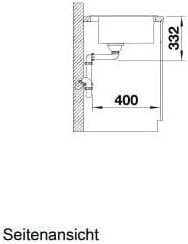 BLANCO NAYA 5 | SILGRANIT schwarz | Einbauart: Einbau von Oben | ohne Ablauffernbedienung | 50er Unt