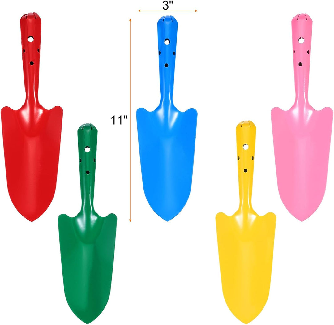 QUARKZMAN 5 Stück Mini Bunte Metall Handschaufeln 11 Zoll x 3 Zoll Grabeschaufel Set Umpflanz Garten