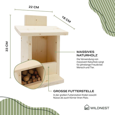 NEU! Eichhörnchen Futterhaus - Futterstation für Eichhörnchen, Futterhaus, Eichhörnchen Kobel, Massi