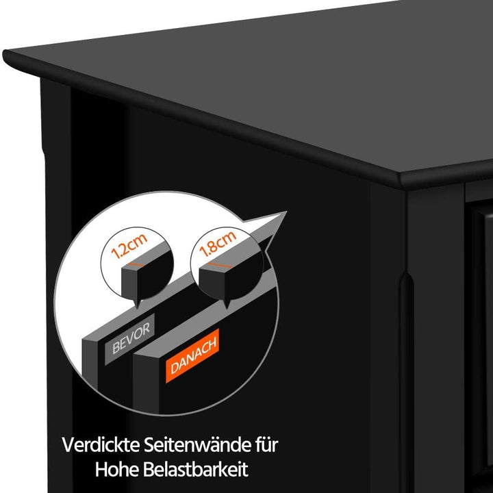 Yaheetech 2er Set Nachtschrank Nachtkommode Boxspringbett Nachttisch mit 3 Schublade Holz Sofatisch