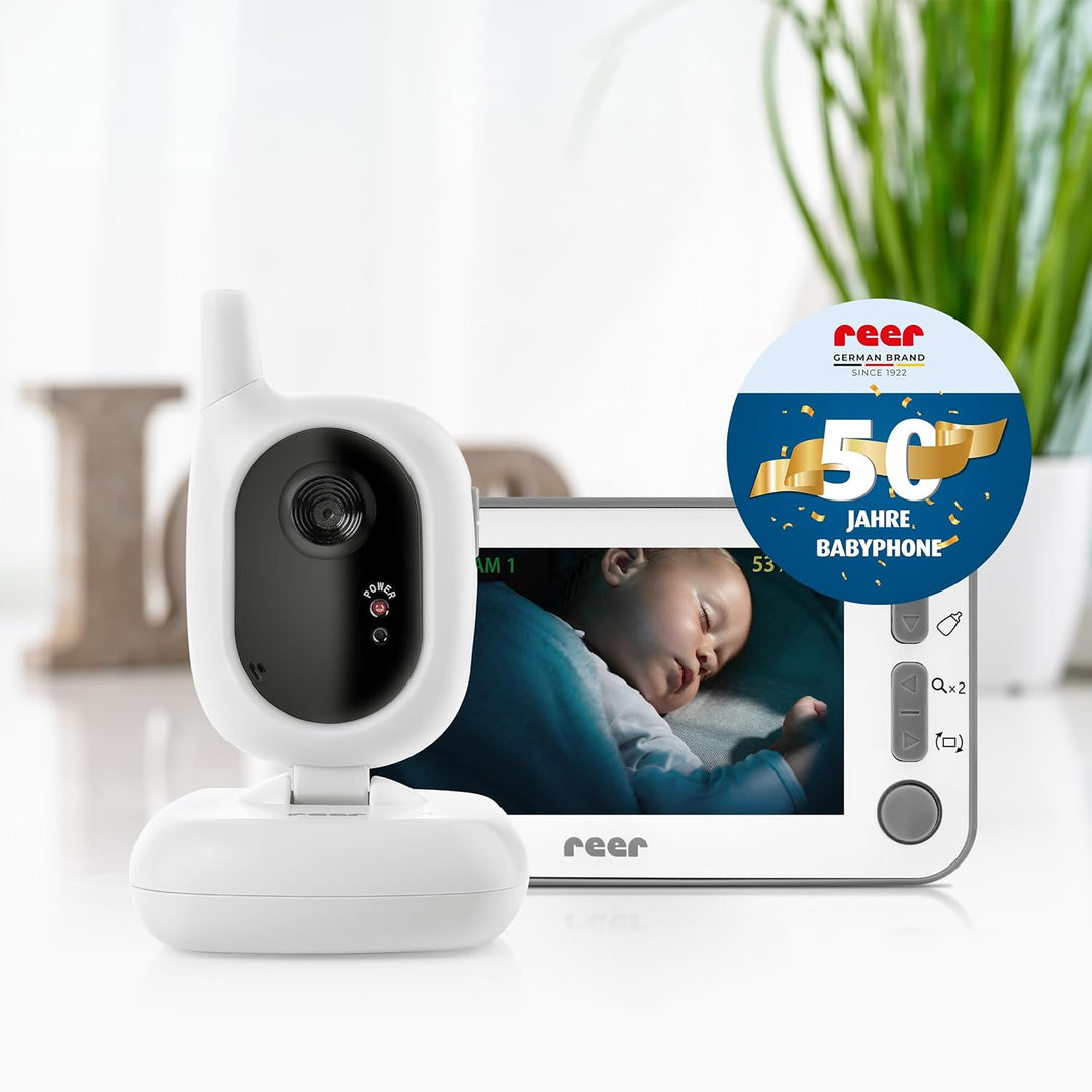 reer 80430 BabyCam Video Babyphone L, 300m Reichweite, 50 Grad Weitwinkel-Kamera, 4,3" TFT Display,