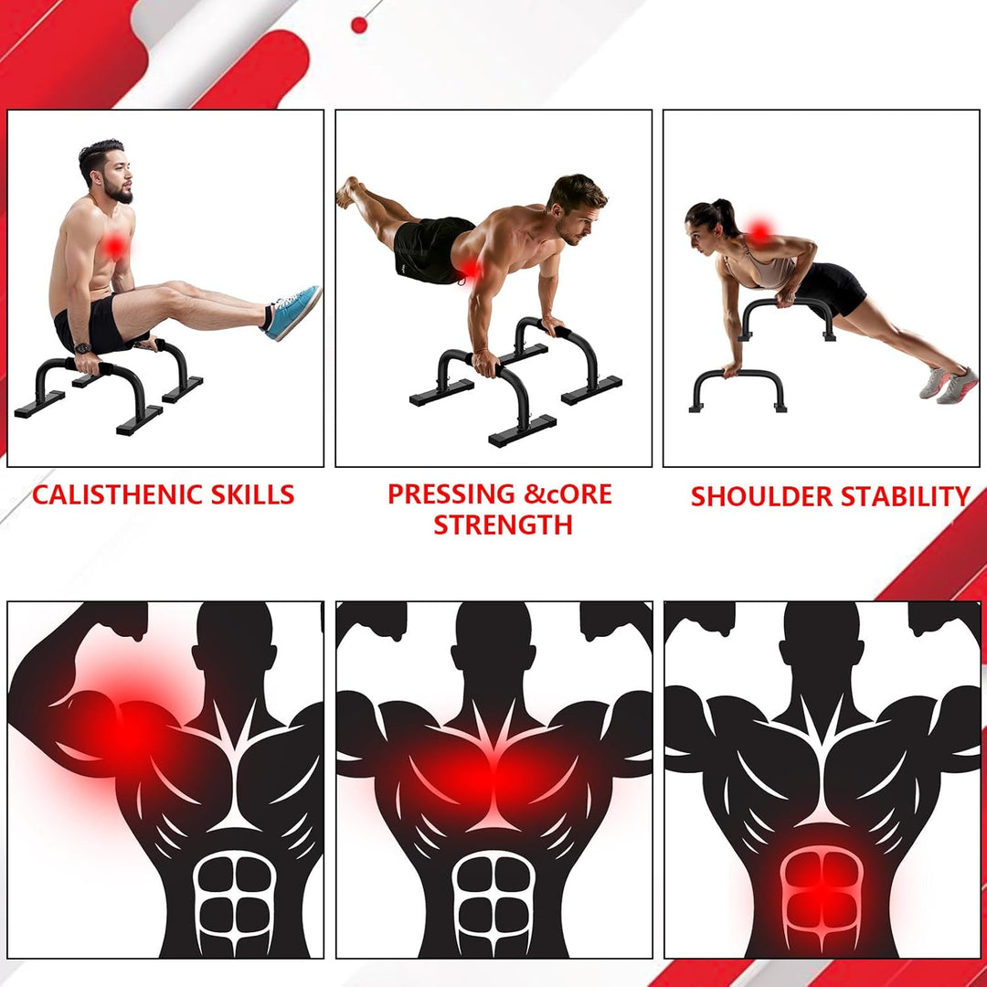 Parallettes Bars, Parallettes Liegestützgriffe Calisthenics, 300Kg/661lbs Push Up Stand Bars Equipme