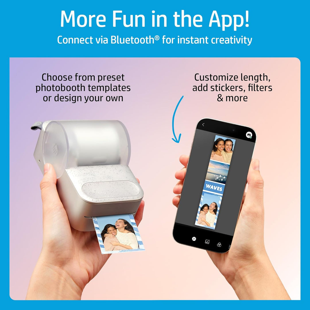 HP Sprocket Panorama Instant- Tragbarer Farbetiketten- und Fotodrucker (Grau). Personalisieren Sie D
