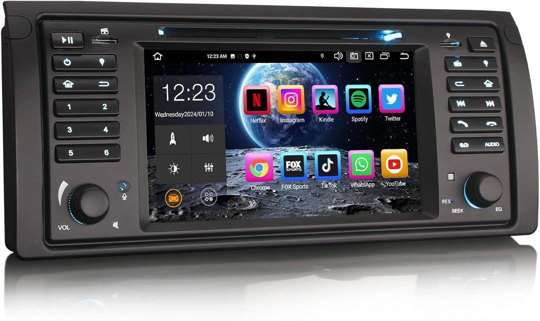 Erisin 7 Zoll Android 12 8-Kern 4GB RAM+ 64GB ROM Autoradio Mit GPS Navi für BMW 5 Serie E39 X5 M5 E