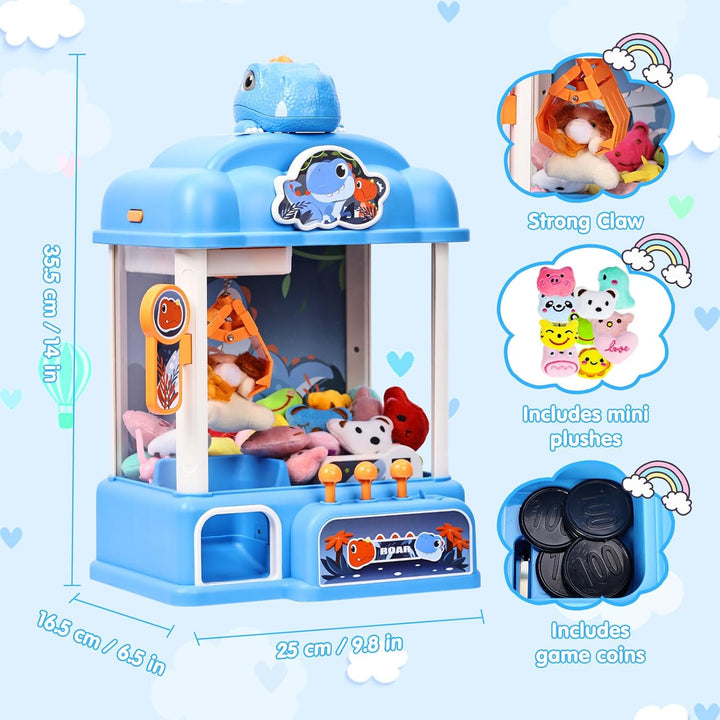 CWLAKON Greifautomat Kinder Jungen Dinosaurier Spielzeug, Candy Grabber Claw-Maschine mit Sound & 20