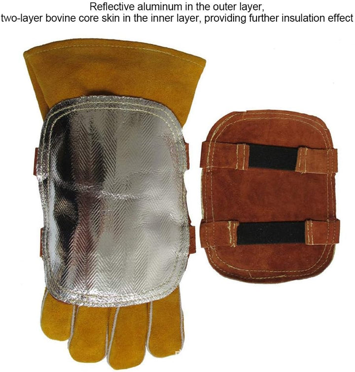 Handschutz aus Rindsleder mit Handschutz Schild Handwärmerschutz Metall Schmelzen Schweissen für ind