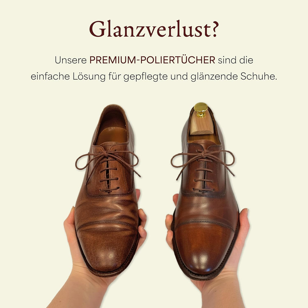 Langer & Messmer Poliertücher für Glattleder aus 100% Baumwolle im praktischen Set - Das Schuhputztu