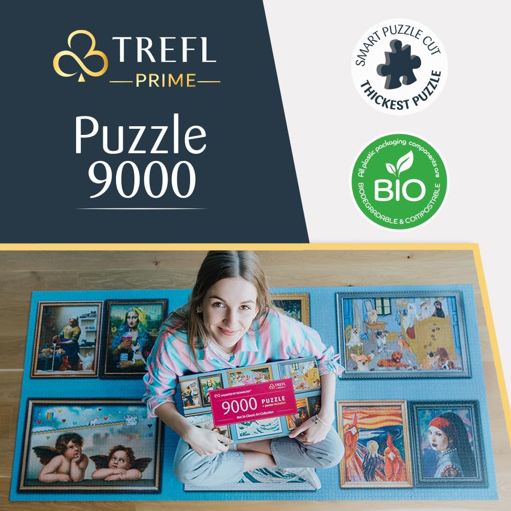Trefl 81021 9000 Teile, Grosses, Dickste Pappe, Bio, Collage, Lustige Puzzles mit Kunstwerken, Unter