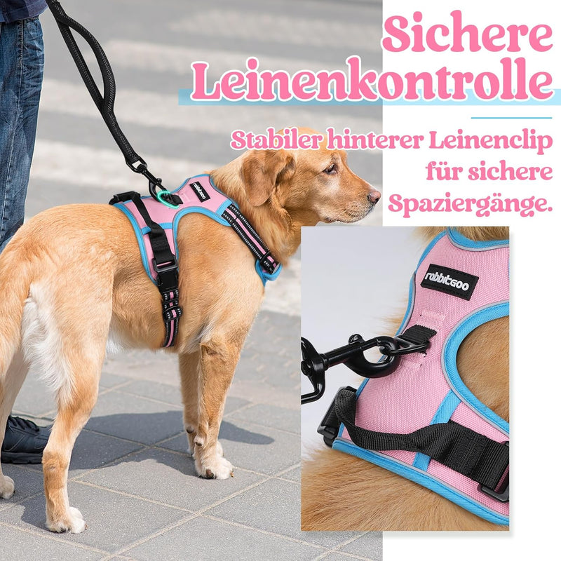 rabbitgoo Hundegeschirr Mittelgrosse Hunde Anti Zug Geschirr Hund mit Kontrolle No Pull Verstellbar