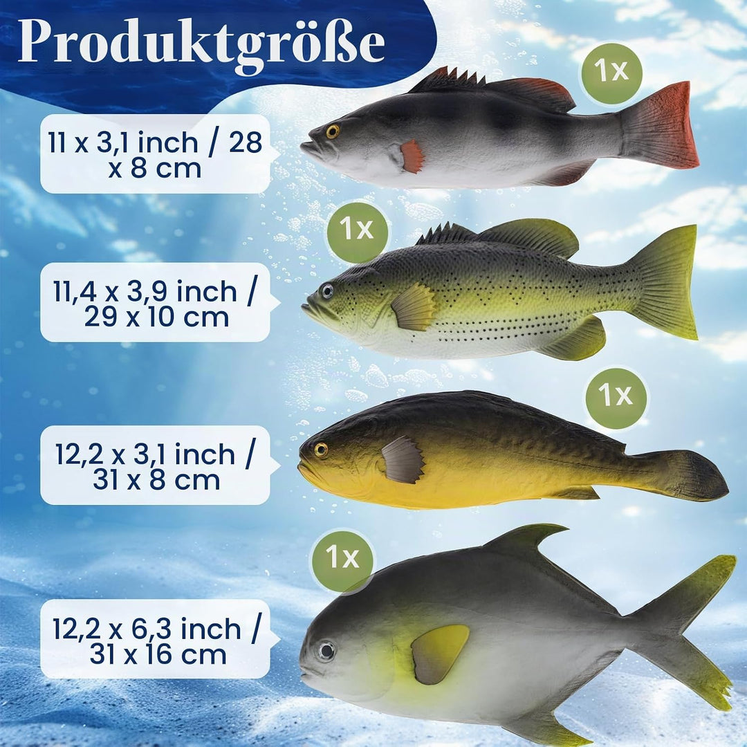 Meiwlong 4 Stück Künstliche Fisch Deko Kunststoff Fische Dekoration Realistische Simulation Modell G