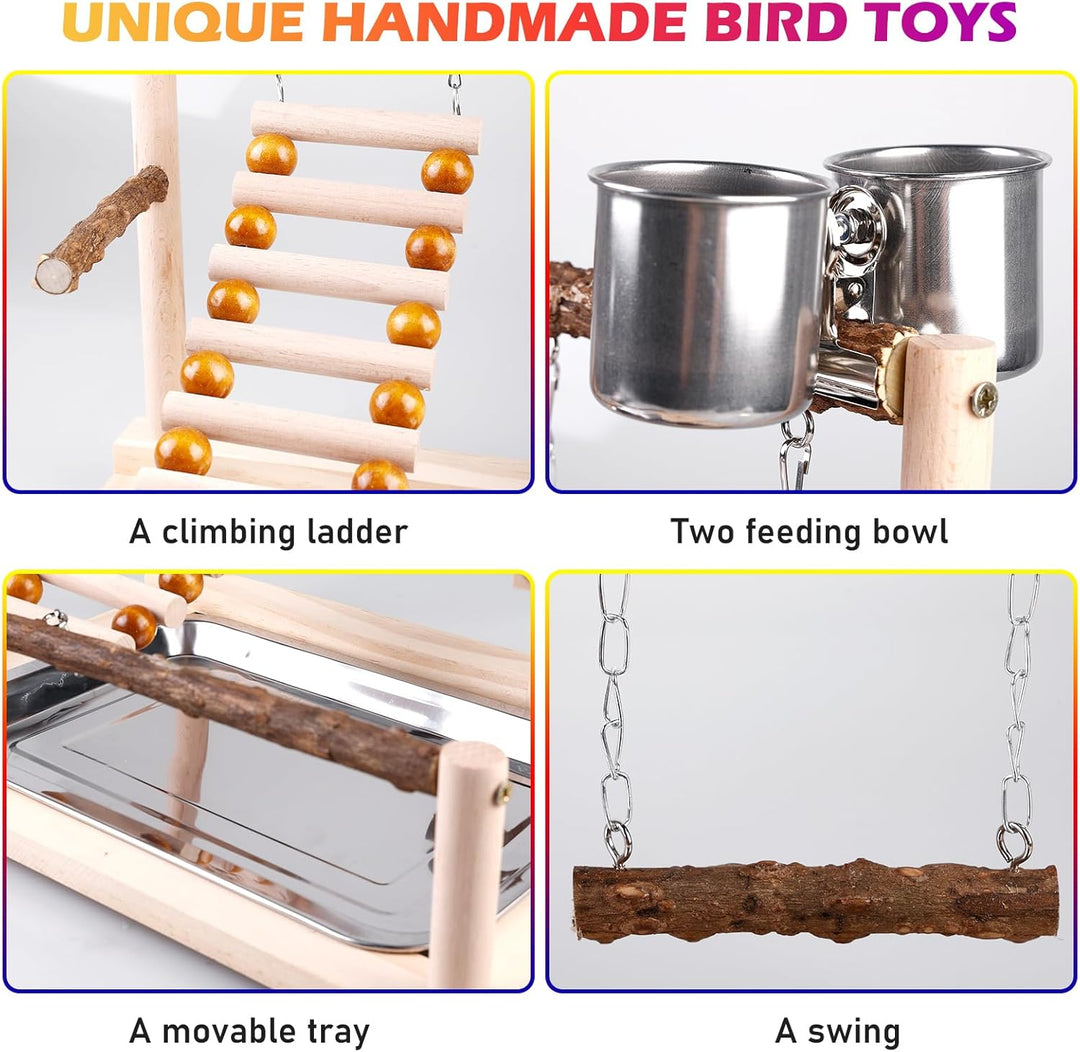 Vögel Spielplatz, Wellensittich Spielplatz Vogel-Spielplatz, Papageienspielständer Mit Feeder Cup Un