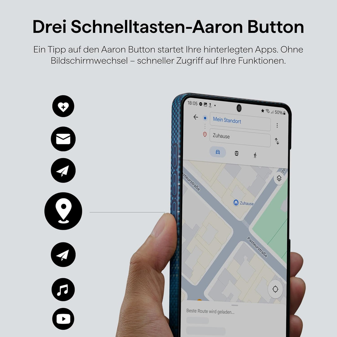 pitaka Hülle für Samsung Galaxy S26 Ultra Magnetische Handyhülle aus Aramidfaser mit Aaron Button Sc
