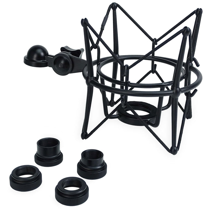 keepdrum MS090B Multispinne Mikrofonspinne für verschiedene Mikrofone Schwarz, Schwarz