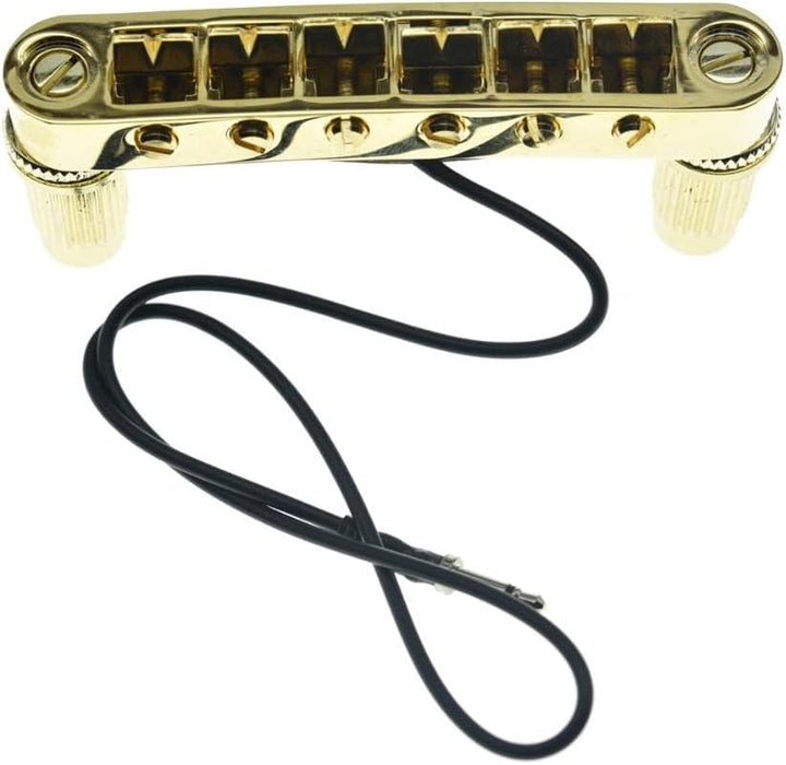 KAISH Tune-o-Matic Piezo Gitarre Bridge Pickup LP Piezo Guitar Bridge Pickup für Les Paul Gold, gold