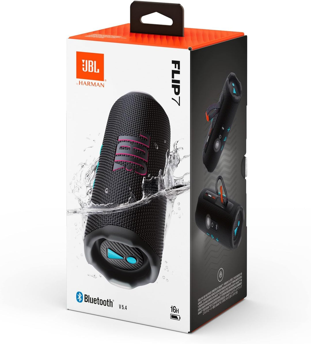 JBL Flip 7, kabelloser tragbarer Bluetooth-Lautsprecher, 16 Stunden Akkulaufzeit, IP68 wasserdicht,