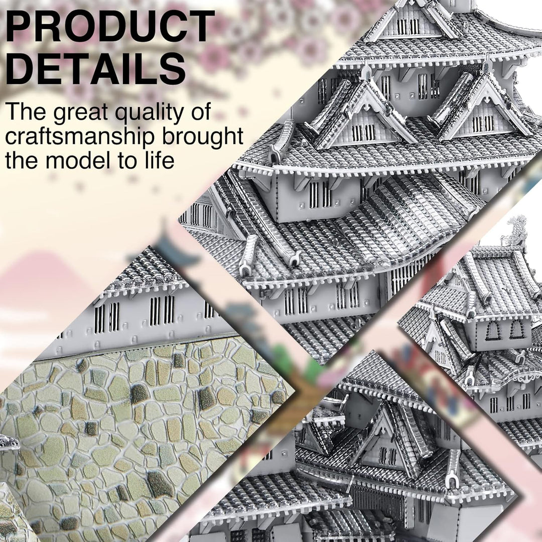 Piececool 3D Puzzle Metall Architecture Himeji-jo Japan, 3D Metall Puzzle Pierecool für 340 Edelstah
