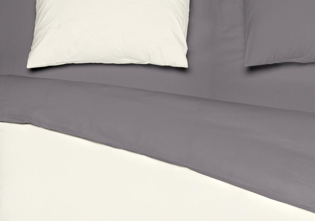 MISTRAL HOME Uni Einfarbig Wende Bettwäsche Edel Perkal 100% Ägyptische Baumwolle, Farbe:Pristine-Da