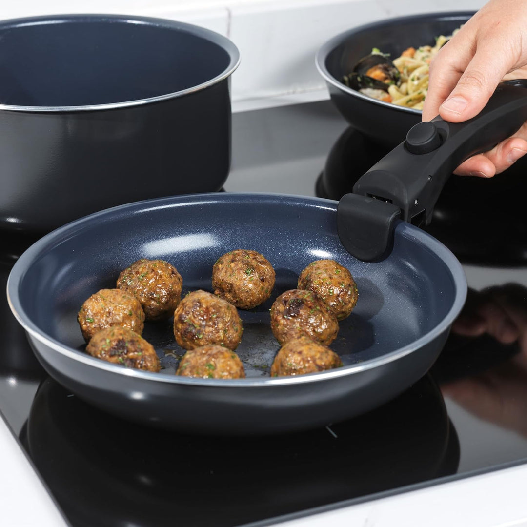 Russell Hobbs Kochtopf Set 5-teilig, Töpfe und Pfannen Kochgeschirr mit Keramikbeschichtung, Smart C