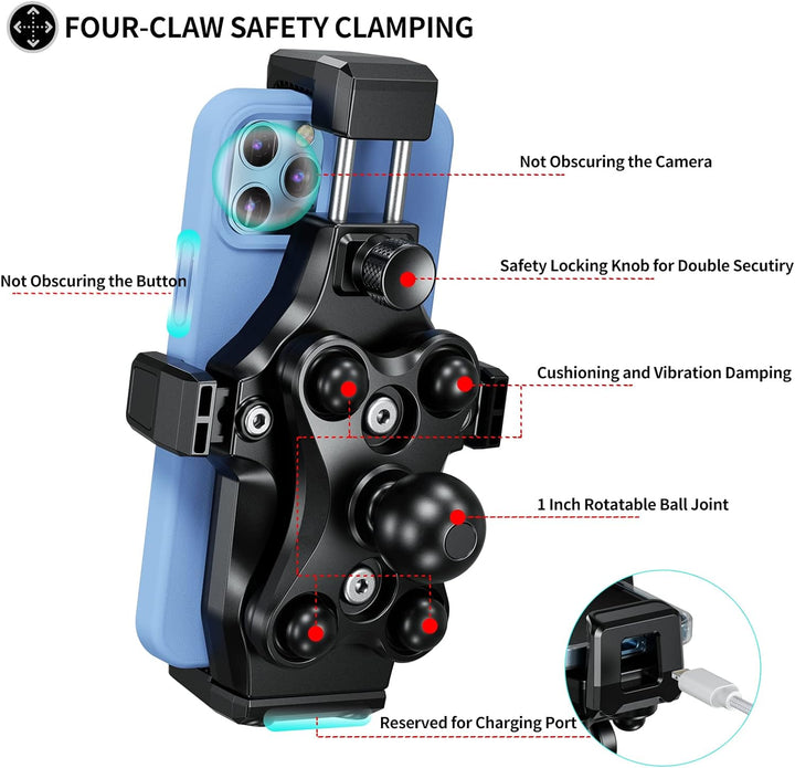 iMESTOU Anti-Vibrations Motorrad Handyhalterung, 2,5 cm Kugel Lenker Handyhalterung, Perfekt für Hoc